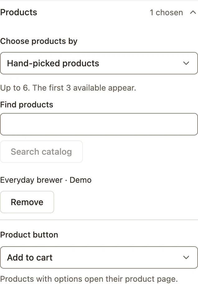 A quiz result with a hand-picked brewer and Add to cart action